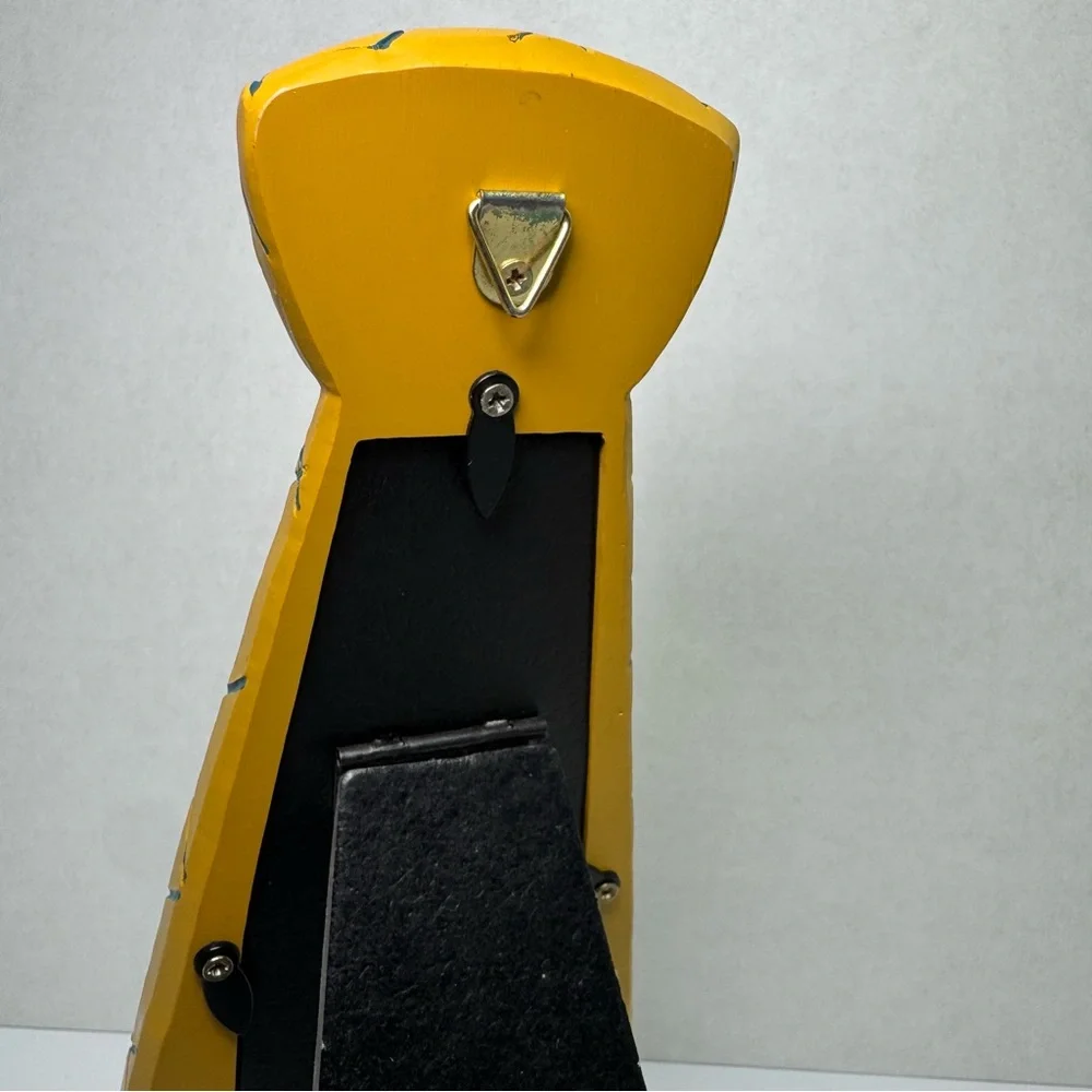 Cute Vintage Neck‎ Tie Wood Picture Frame Yellow Diamond Pattern With 2 Pictures